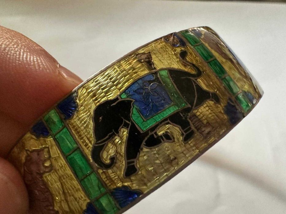 Brățară fixă din argint, decorată cu email