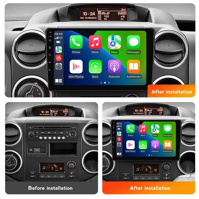 Navigatie Android 14 Citroen Berlingo 2008 -2019 Waze CarPlay + CAMERA