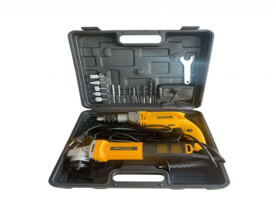 Комплект 2 в 1 бормашина и ъглошлайф на ток