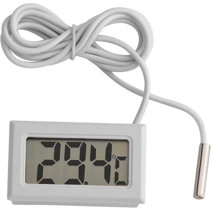 Termometru digital cu sonda Temark, mini LCD, alb, 48x28.6x15.2mm