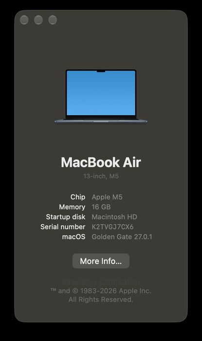 MacBook Air M5 16GB RAM/512GB SSD 13inch