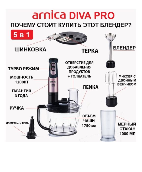 Блендер овощи резка 5 в одном