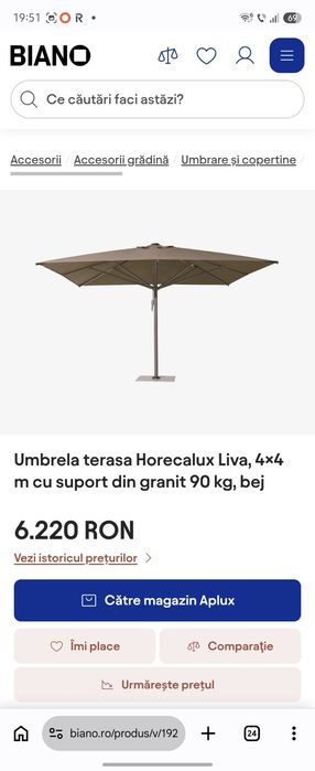 Umbrela terasa 4×4