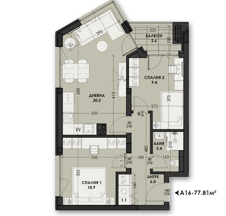 Продава се Тристаен апартамент в Варна, Виница - 78 кв.м за 785 €/кв.м - Снимка #1