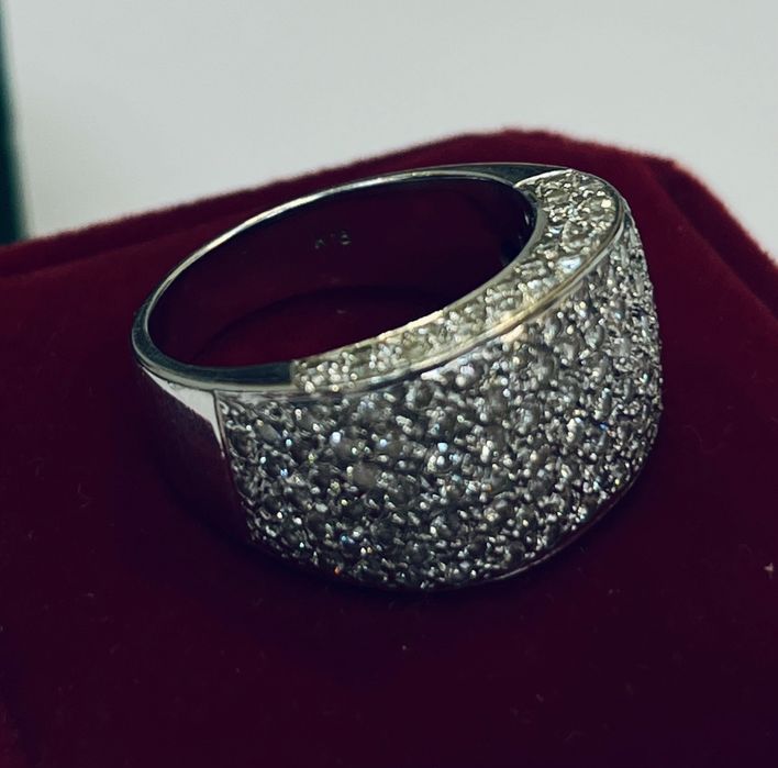 Дамски пръстен бяло злато и брилянти