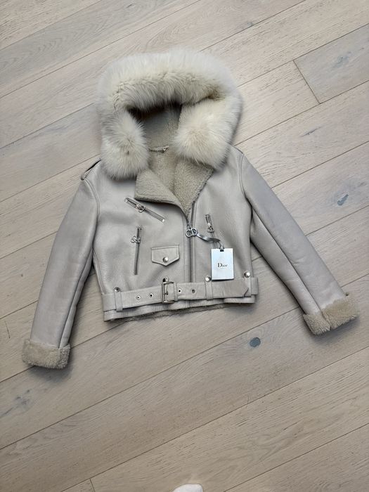 Geaca piele naturala cu blana naturala