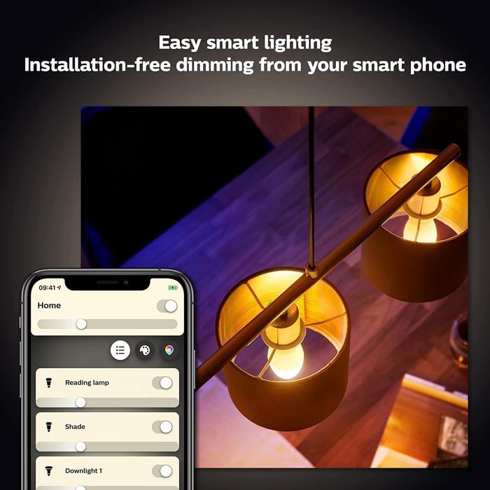Bec inteligent Philips Hue New White cu lumânare, pachet de 2