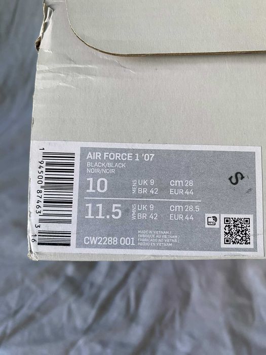 Nike Air Force 1 White and Black Оригинални