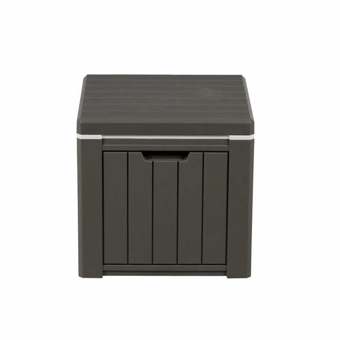 Lada depozitare terasa/gradina din HDPE, 42x42x40.1 cm, 37 litri gri