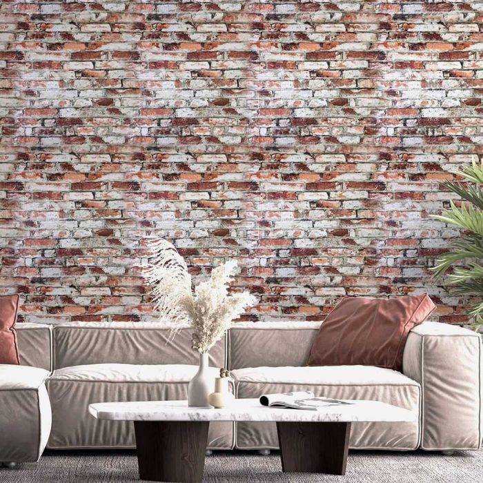Тапет 3 д тухли Самозалепващи пана за стена Релефни Тапети