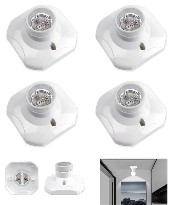 4 x Socluri de tavan cu șurub E27