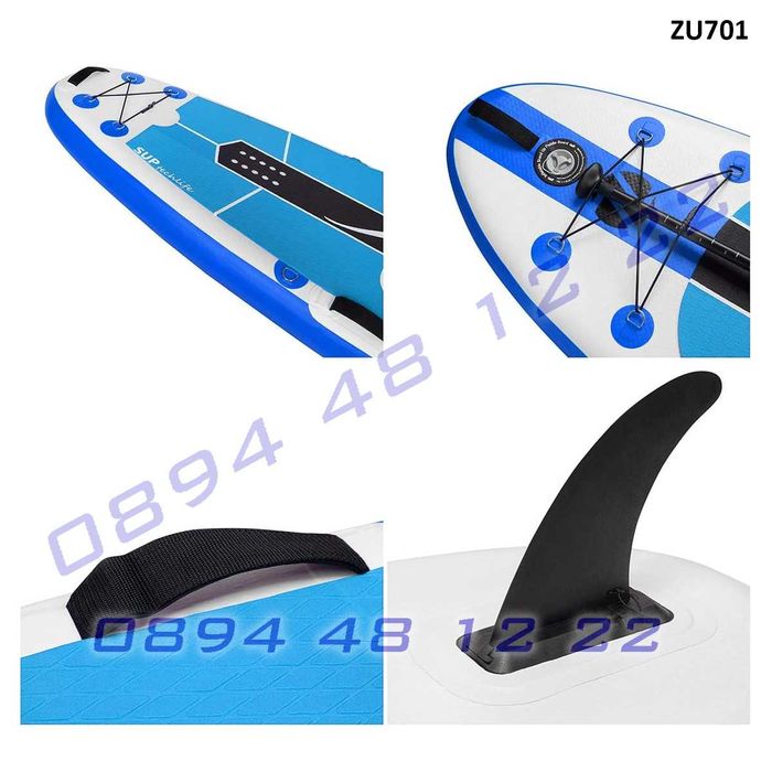 Надуваема дъска сърф SUB борд paddle board падъл гребло плуване прав