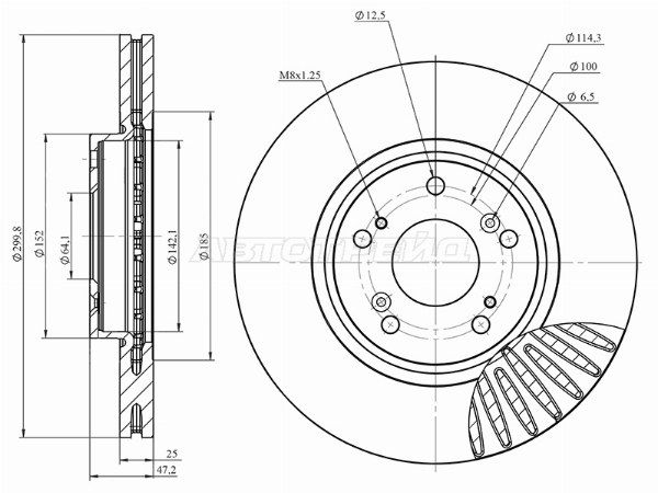Диск тормозной передний Honda Civic