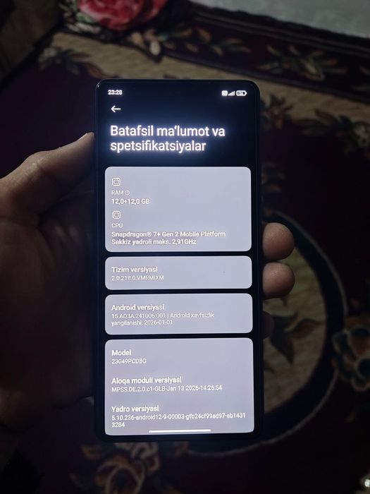 Poco f5 xotira 12 256 gb