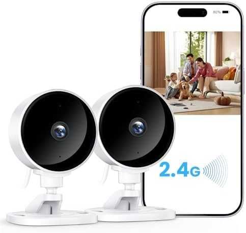 Нови 2 броя Вътрешна охранителна камера 1080P WiFi Нощно виждане AI