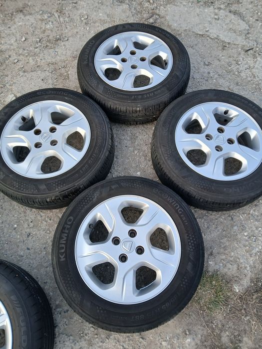 Set 4 jante cu anvelope de vara 185 65 15 Kumho Dacia Logan Mcv 4x 100