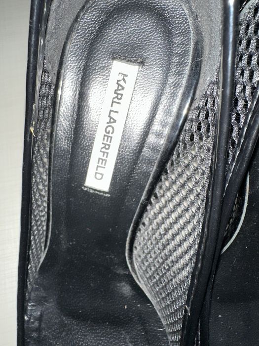 Pantofi cu toc negri Karl Lagerfield