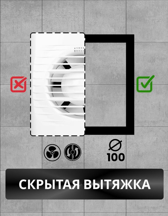 Вытяжка скрытого монтажа под плитку скрытый вентилятор для ванной