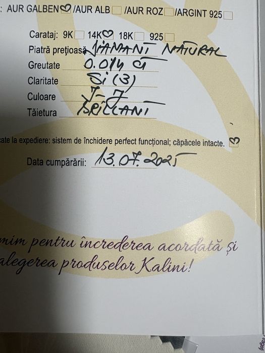 Cercei 14k cu diamant pentru copii