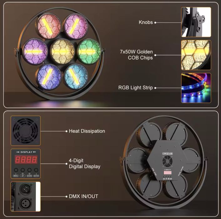 Floare Retro LED 350W / Club / Evenimente / Formatie /  Lumini Dj