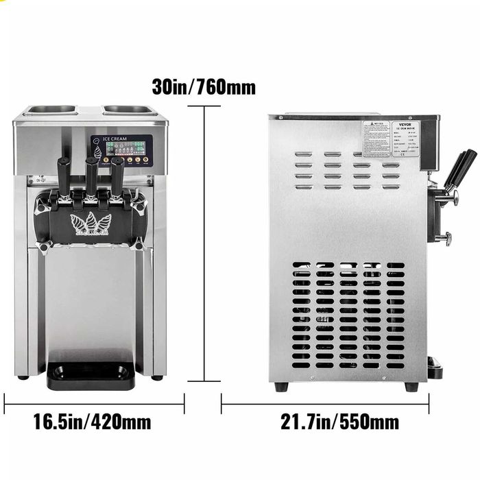 НОВА Машина за италиански сладолед 3 вкуса 18л/ч 1200W  1г гаранция