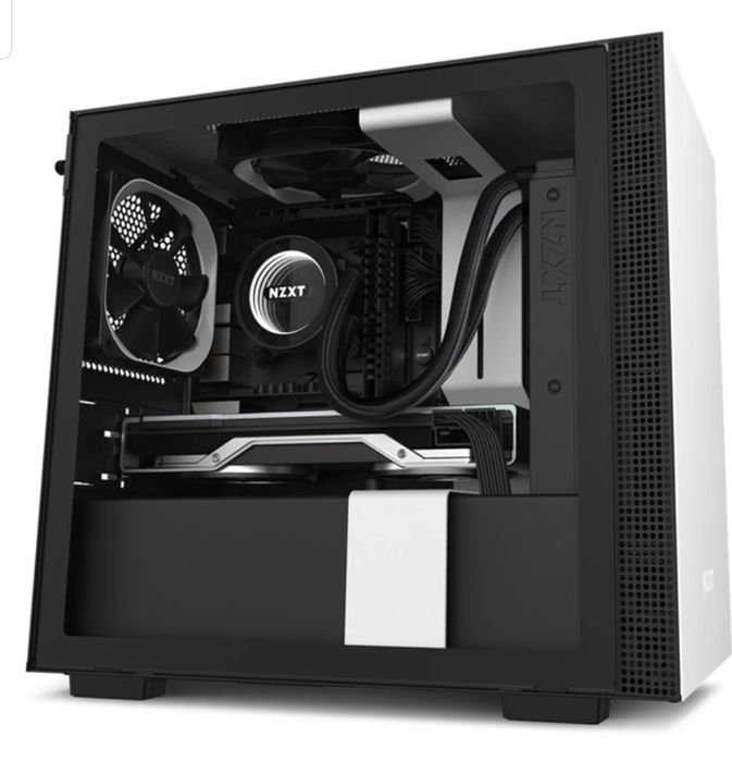 Carcasa gaming NZXT H210 Mini ITX Tempered Glass (Matte White)