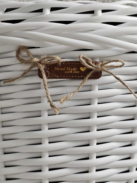 Ghiveci împletit din ratan sintetic cu maner, Handmade, volum 12 L