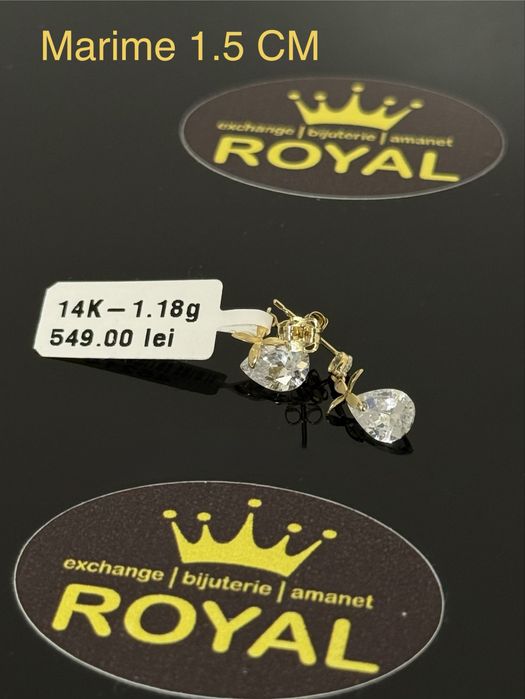 Bijuteria ROYAL : Cercei AUR 14K / 1.18 GR