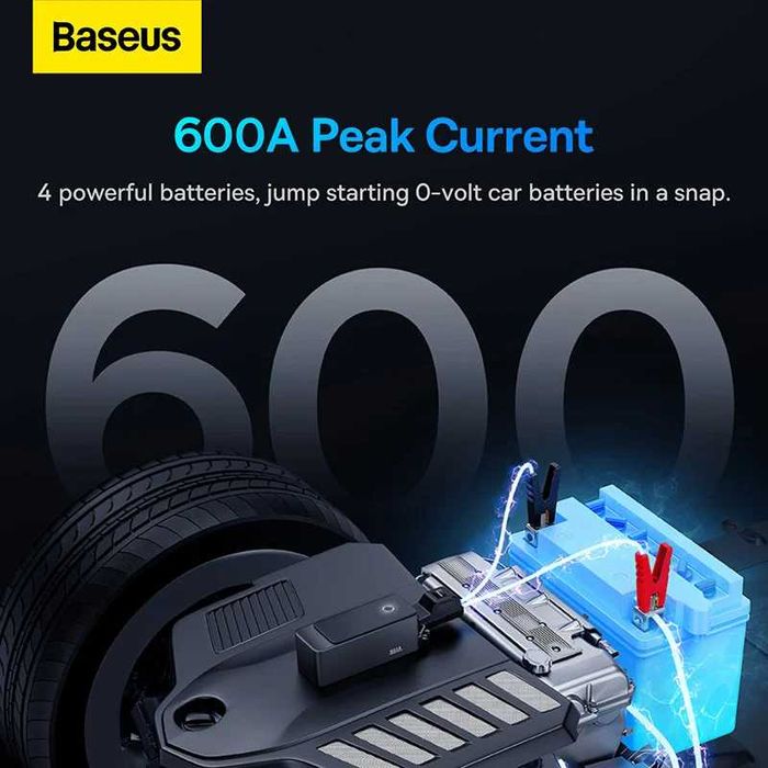 Baseus 600A Компактный Стартер для Запуска Автомобиля. Есть доставка