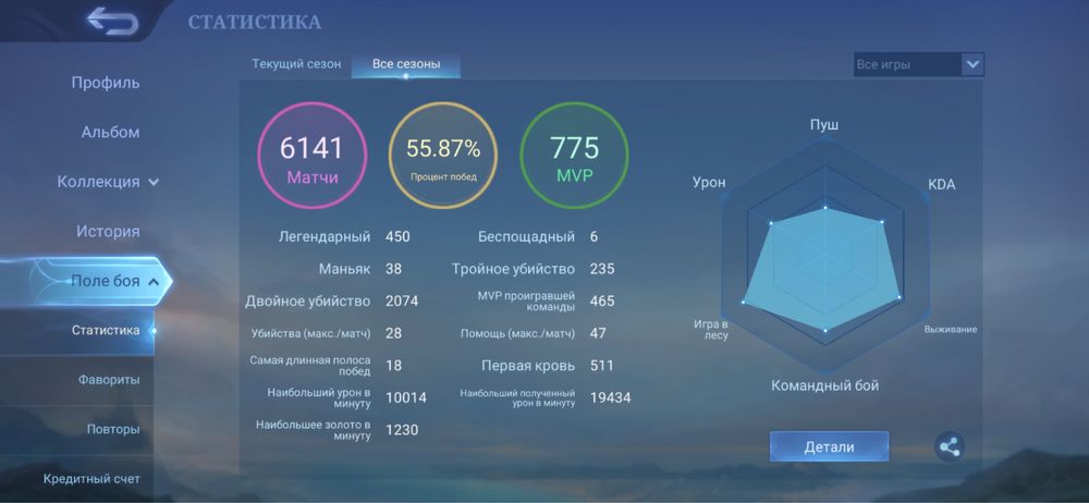 Аккаунт в MLBB (mobile legends bang bang)