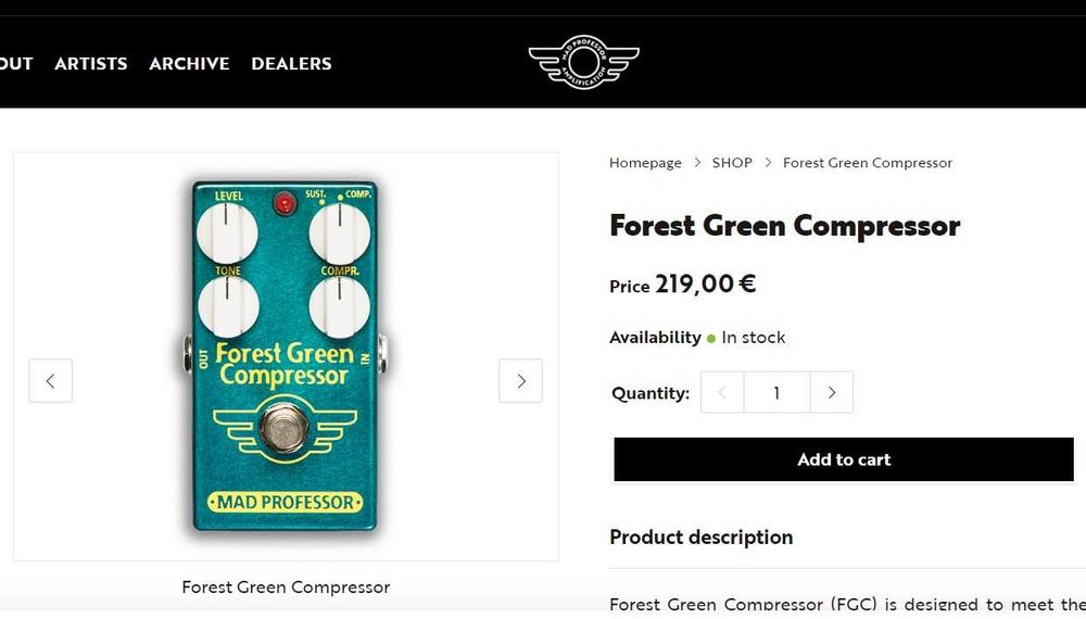 Mad Professor Forest Green Compressor – Pedală boutique Compressor / Sustainer pentru chitară și bass - Garantie 1 AN!