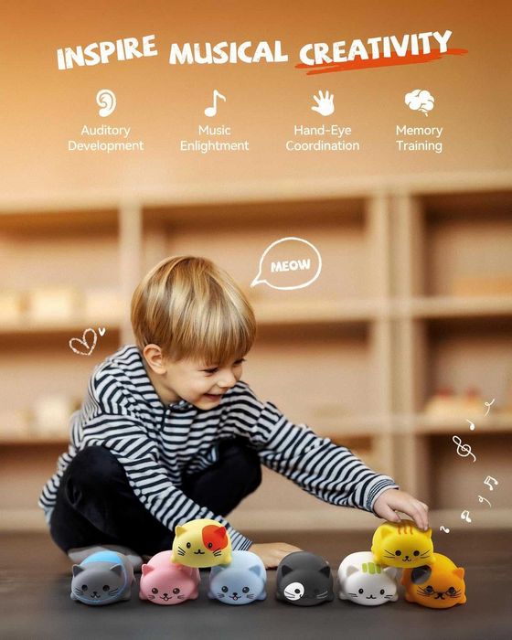 Ruko 3589 Музикални котенца, музикална скала с докосване,3-9 год, 8 бр