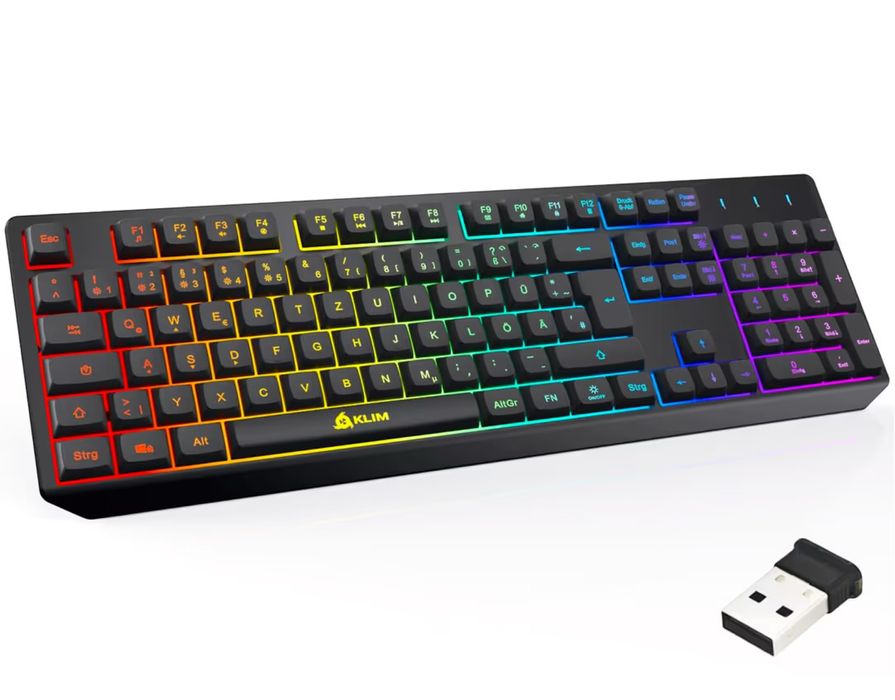 Tastatură KLIM wireless cu iluminare RGB