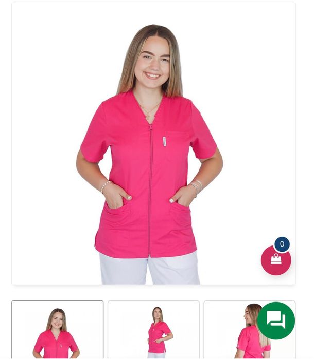 Bluza personal medical , XL , Fuchsia , 52, fermoar