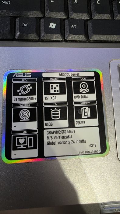Laptop Retro ASUS A6000 (A6U) – Pentru Colecționari