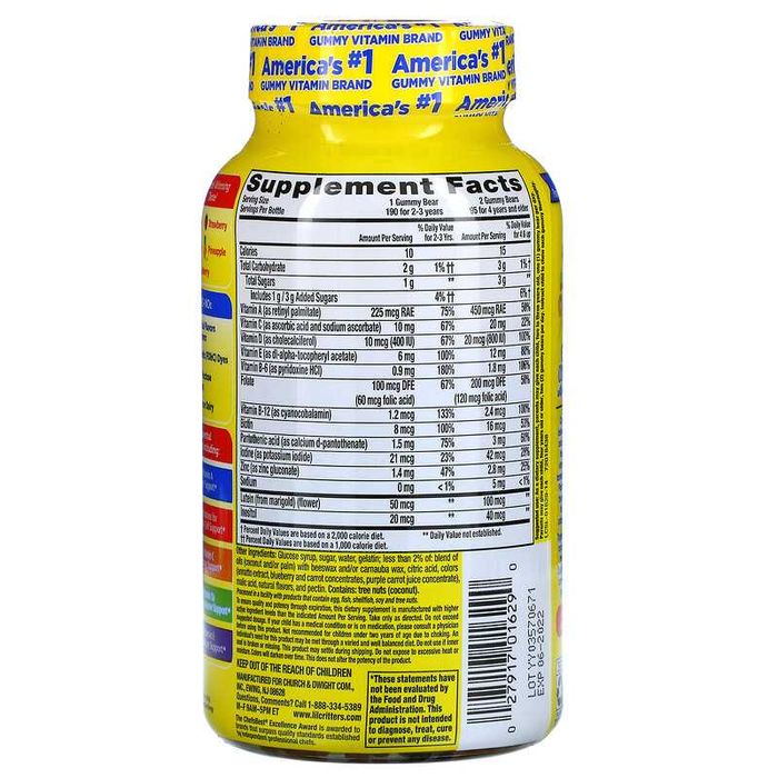 Американские детские мультивитамины Lil Critters 190 шт