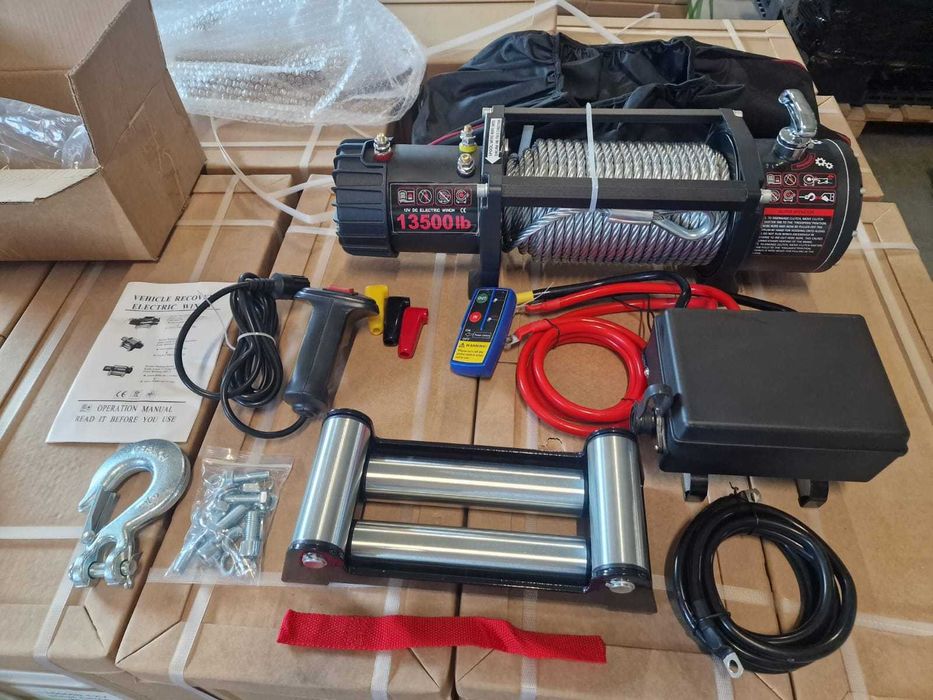 Troliu Auto 13.500 LBS 12V – Cablu Oțel, Wireless, Factură & Garanție