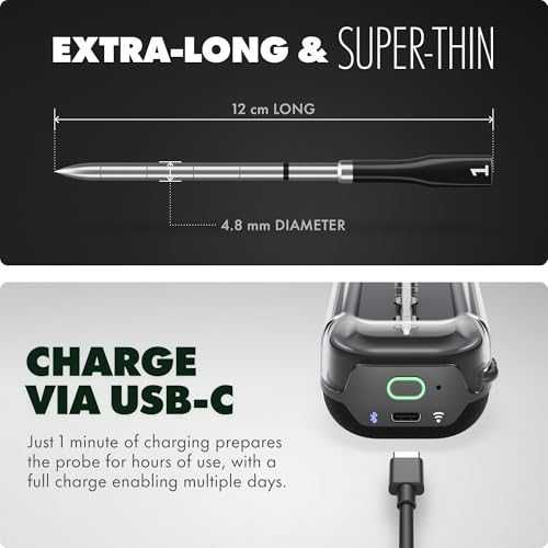 Нов Дигитален смарт термометър за месо BBQ грил фурна с 5 сензора