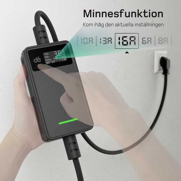 Зарядна станция за електрически автомобили тип 2 De, 3.7 kW, 6 м, 16 A