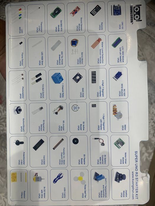 Arduino UNO R3 Super Starter Kit + Robot Car + Sensorlar
