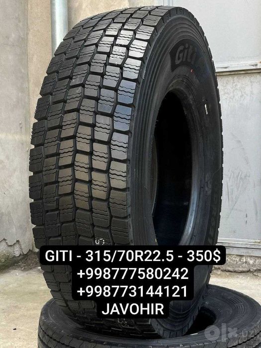 Стандарт Фураларга 315/70R22.5 385/65R22.5 размер GITI балонлар бор