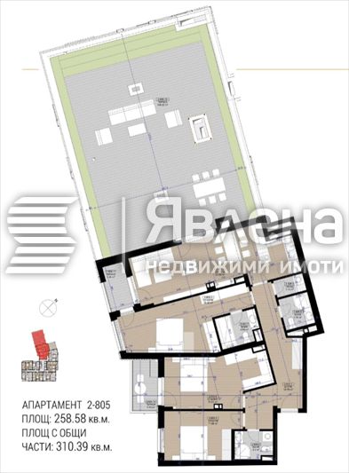 Просторен 4-стаен апартамент № 2-805