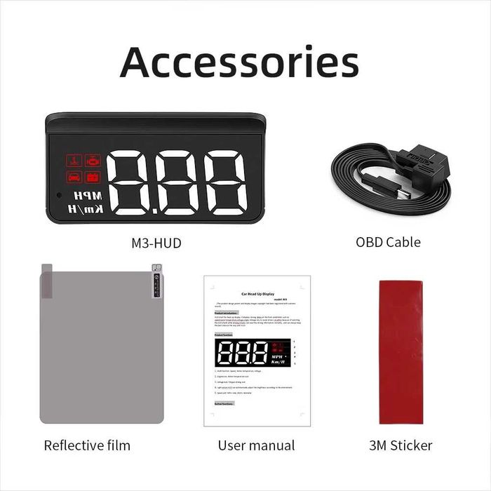 Head up display hud дисплей OBD2 OBDII дигитален километраж за предно стъкло кола ОБД2