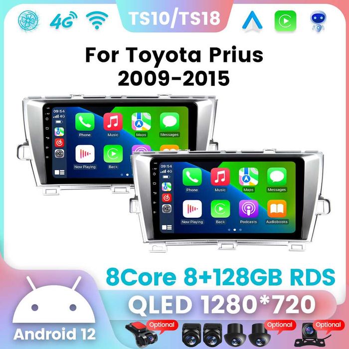 Navigatie Android 14 TOYOTA PRIUS 2009 - 2015 1/8 Gb CarPlay CAMERA