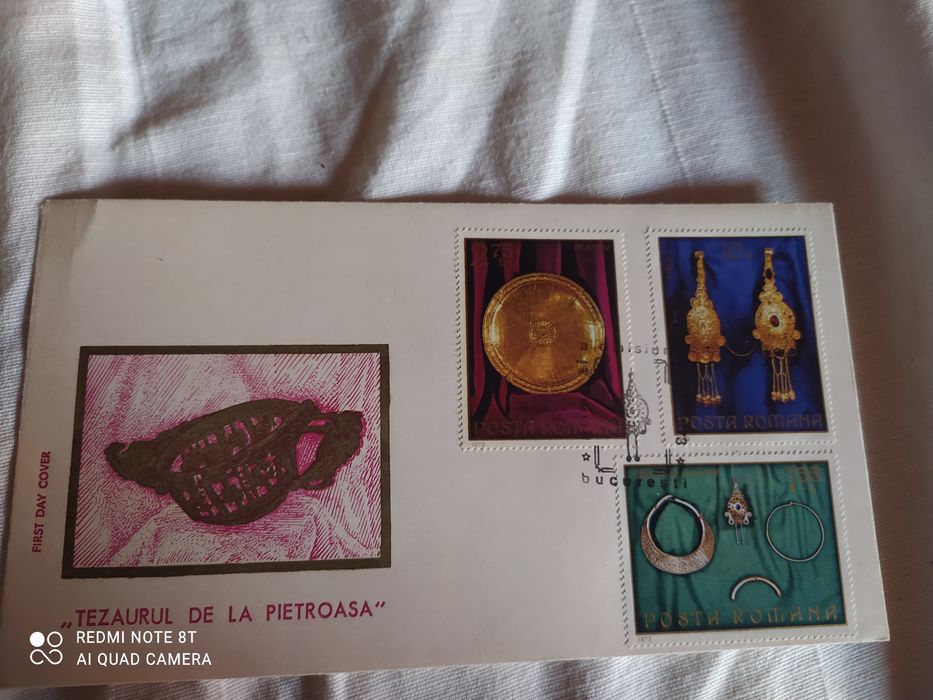 Plic Prima Zi (FDC) 1973 – Emisiunea „Tezaurul de la Pietroasa” – Filatelie