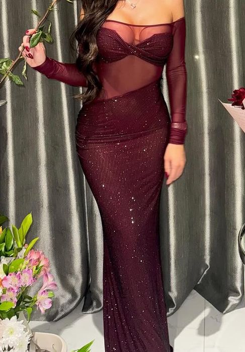 Дълга блестяща рокля Meshki