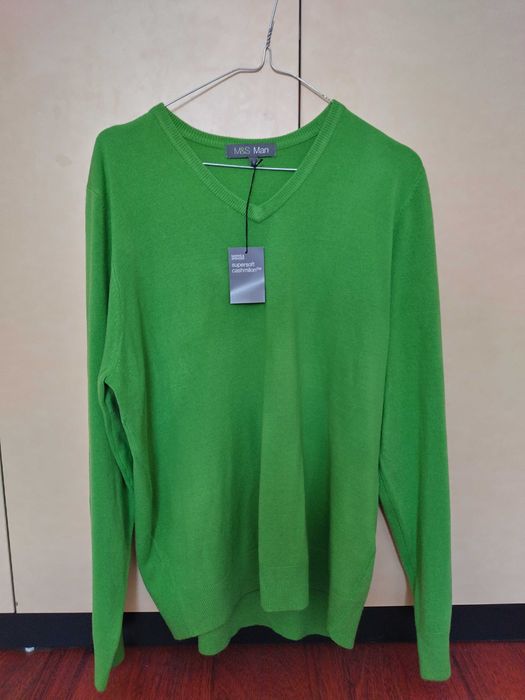 Нов тревисто зелен пуловер Marks and Spencer, размер L
