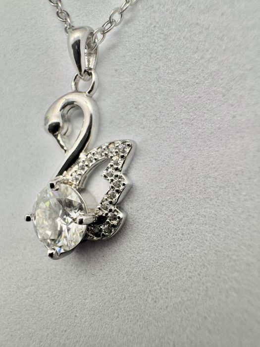 Сребърно колие с мойсанит (Диамант) 1 карат