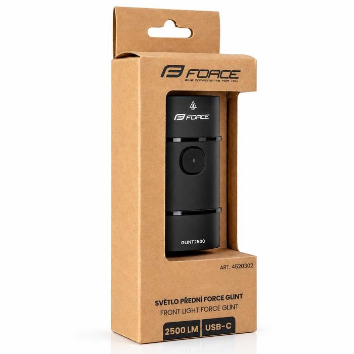 Предна светлина FORCE GLINT, 2500 lm, 6400 mAh, USB-C, Powerbank, IP65
