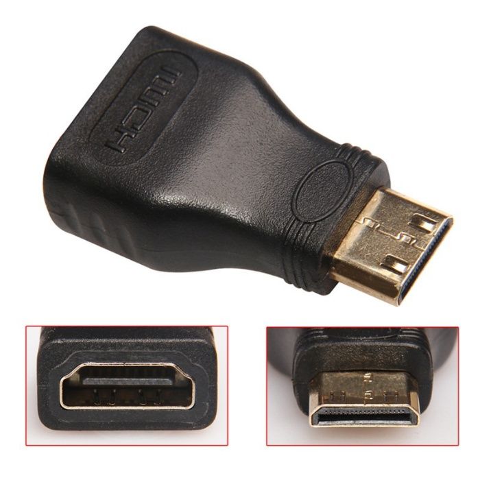 Adaptor mini HDMI tata la HDMI mama + micro HDMI tata - HDMI mama